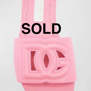 SOLD NWT Authentic Dolce and Gabbana DG cut out Girl Leather Slides